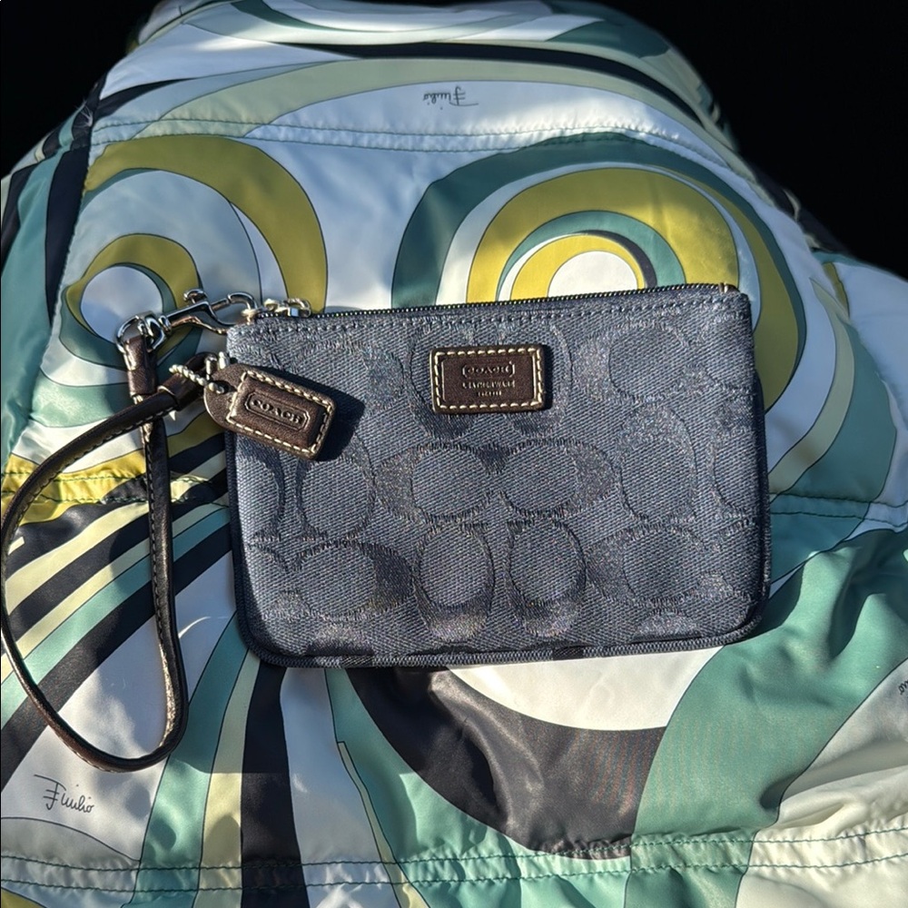 Coach Blue Wristlet